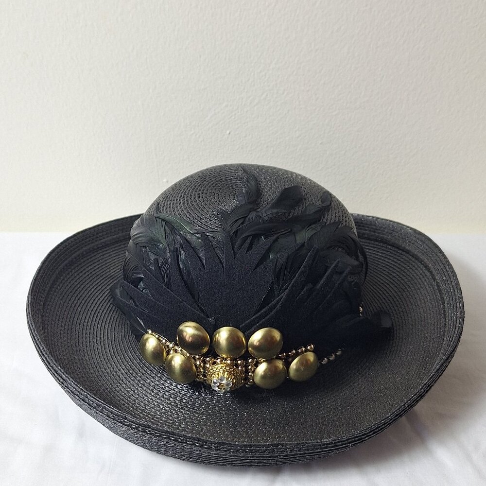 Amalgamated textile clothing union. Made in the USA Vintage feathered black hat